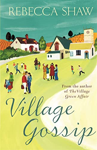 Book cover with illustrated village scene and large title "Village Gossip".