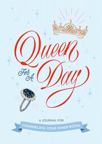 Journal cover with red script title, crown, ring, and blue sparkles.