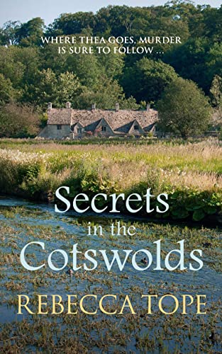 Book cover with a stone cottage in a green, rural landscape.