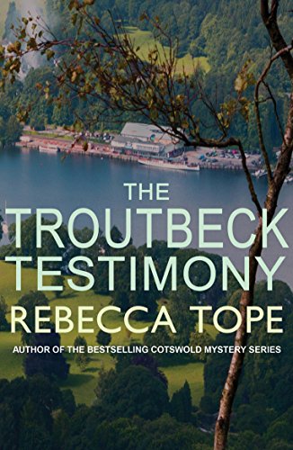 Book cover with lakeside scenery and large white title text.