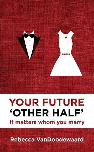 Book cover with a tuxedo and wedding dress on a red textured background.