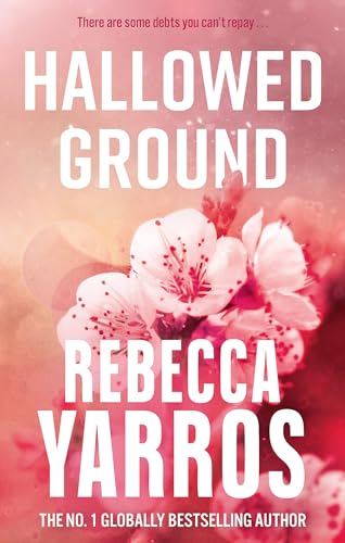 Book cover for "Hallowed Ground" with white text and pink flowers.