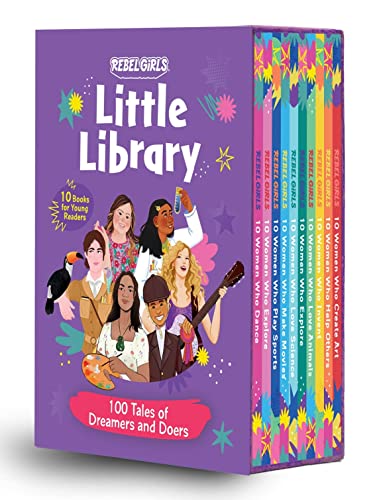 Purple boxed set of ten illustrated books celebrating inspiring women.
