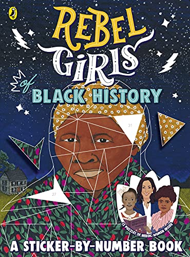 Book cover featuring a portrait of a Black girl with sticker-by-number design.