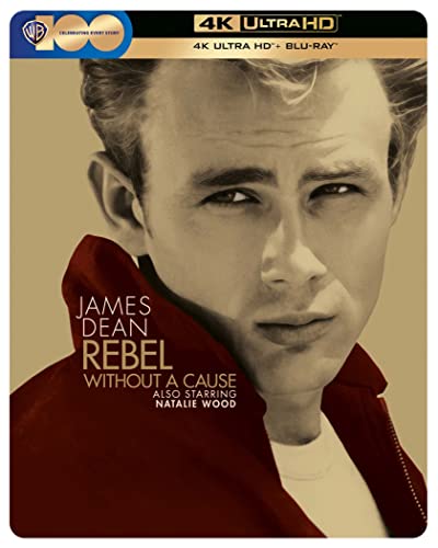 Steelbook case featuring James Dean in “Rebel Without a Cause,” 4K Ultra HD.