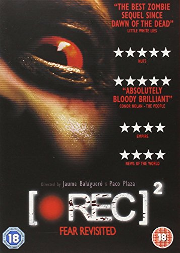 "REC 2 DVD cover featuring a close-up of a face with a red eye."