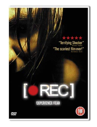“[REC] DVD cover with a distressed face and red circle logo.”