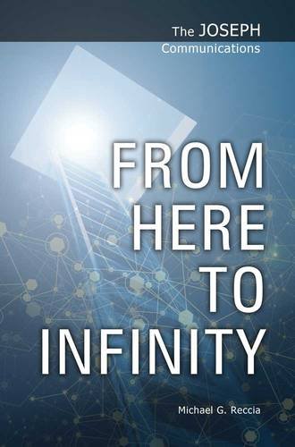 Book cover with white text reading "From Here to Infinity" on a blue background.