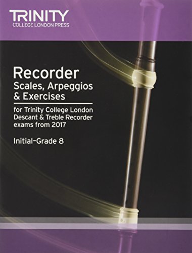 Trinity College London recorder exercises book, purple cover, recorder image.