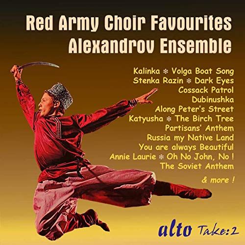 CD cover for Red Army Choir Favourites, featuring a Cossack dancer.
