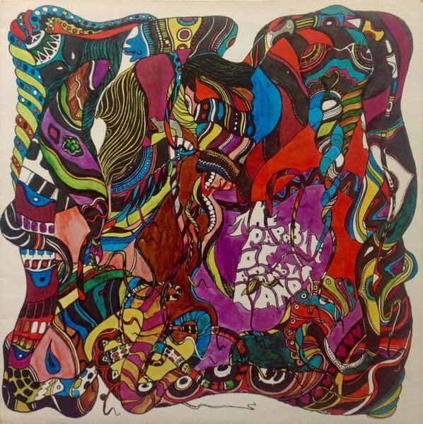 Psychedelic album cover with colorful, swirling patterns and a central figure.