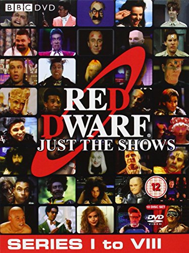 Red Dwarf DVD box set cover featuring a grid of character stills and logo.
