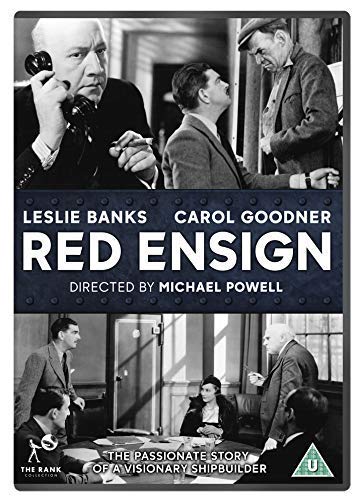 DVD cover for "Red Ensign" featuring black and white film stills.