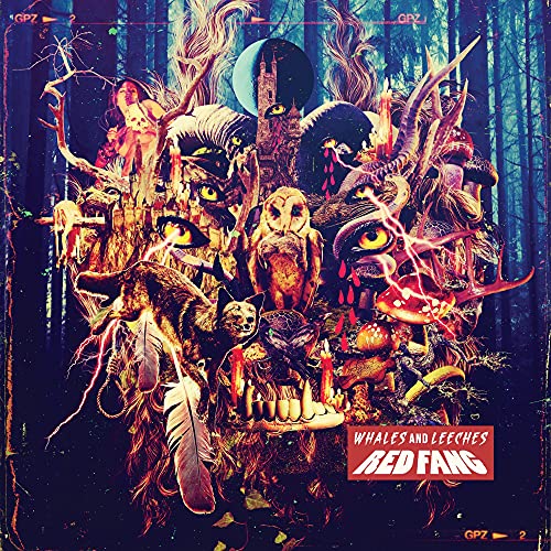 Red Fang album cover: surreal forest scene with animal faces and eyes.