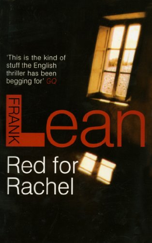 Book cover: "Red for Rachel" by Frank Lean, dark and moody.