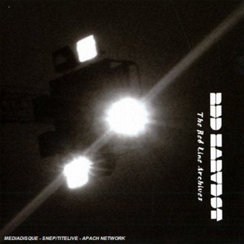 CD cover: dark abstract image with bright lights and text “Red Harvest”.