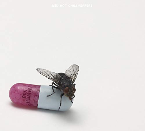 Red Hot Chili Peppers album cover: a fly on a pink capsule.