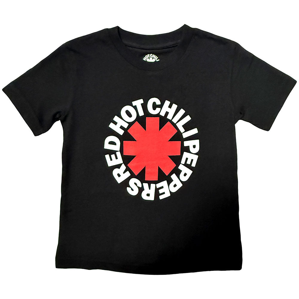 Red t-shirt with white stencil-style Red Hot Chili Peppers logo, size 11-12 years.