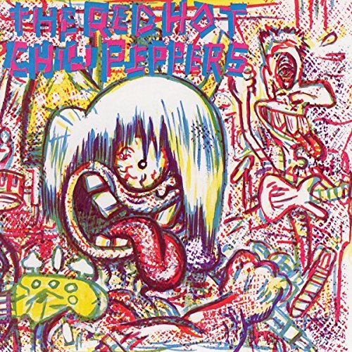 Red Hot Chili Peppers album cover: colorful, chaotic, cartoonish illustration.