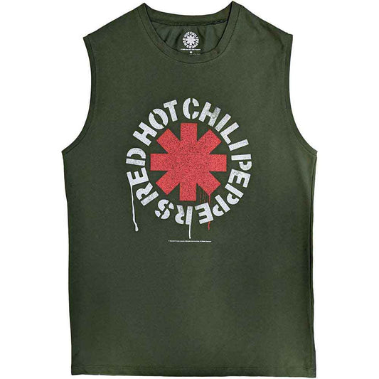 Red Hot Chili Peppers stencil logo on a large, unisex tank t-shirt.