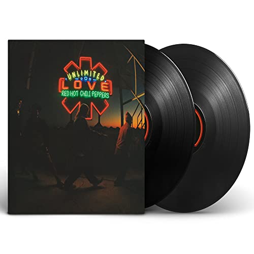Red Hot Chili Peppers Unlimited Love vinyl album cover with two black vinyl records.