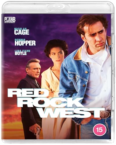 Red Rock West" Blu-ray cover featuring Nicolas Cage, Dennis Hopper, and Lara Flynn Boyle.