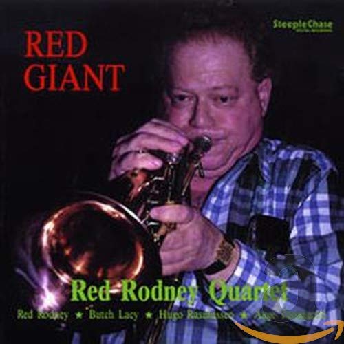 CD cover featuring jazz trumpeter Red Rodney playing his instrument.