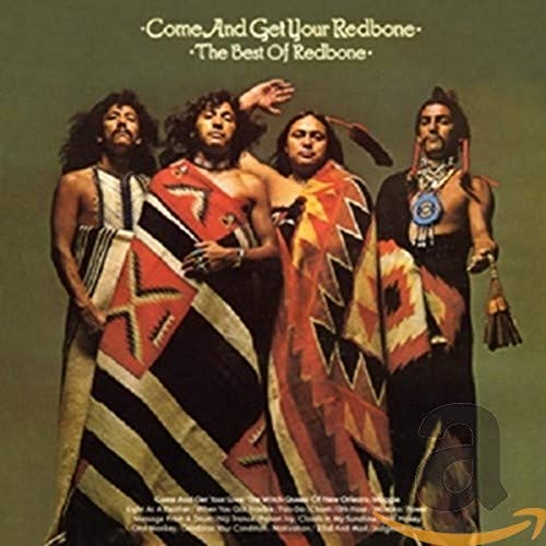 Redbone band album cover featuring four musicians in Native American-inspired attire.