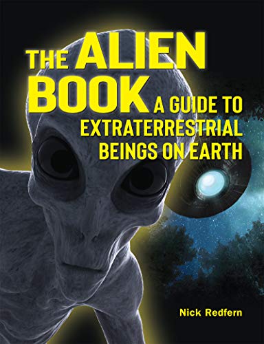 Book cover featuring a grey alien head and a distant flying saucer.