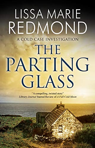 Book cover: stone cottage by the sea, moody sky, text “The Parting Glass.”