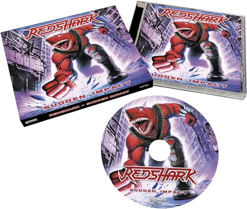Redshark "Sudden Impact" CD case and disc featuring a robotic shark image.