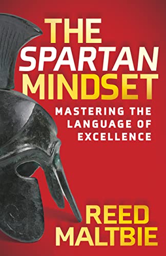 Book cover: "The Spartan Mindset" with a Spartan helmet illustration.