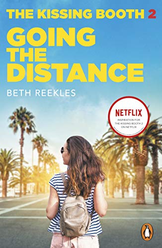Book cover: woman with backpack facing palm trees, bright yellow text.