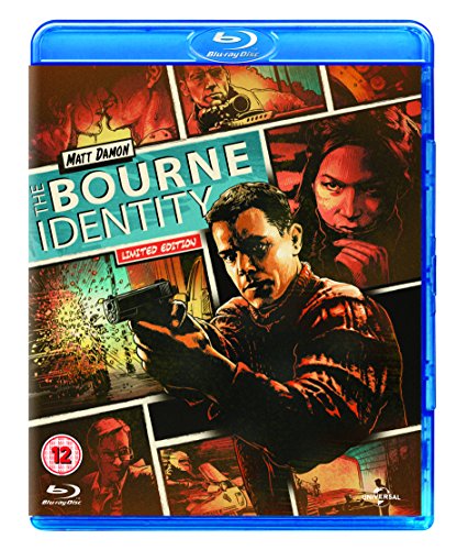 Blu-ray case for "The Bourne Identity" featuring Matt Damon with action imagery.