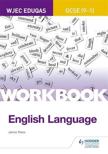 WJEC Eduqas GCSE English Language workbook cover with scattered words.