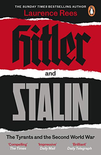 Book cover with red, white, and black sections featuring the names Hitler and Stalin.