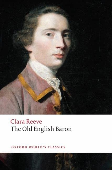 Book cover featuring a portrait of a man with text by Clara Reeve.