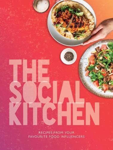 Cookbook cover with food photography and bold white text: "The Social Kitchen".