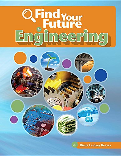 Book cover: "Find Your Future in Engineering" with colorful engineering imagery.