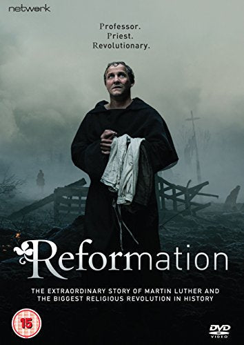DVD cover for "Reformation" featuring a man in monastic robes, misty background.