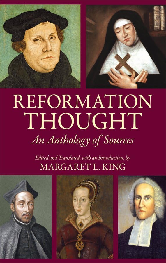 Book cover with portraits of historical figures and title "Reformation Thought".
