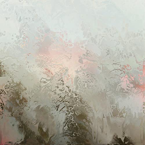 Abstract vinyl record cover with textured, pale pink and gray washes.