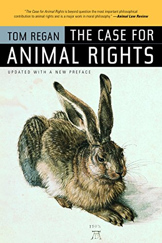 Book cover: "The Case for Animal Rights" with a rabbit illustration.