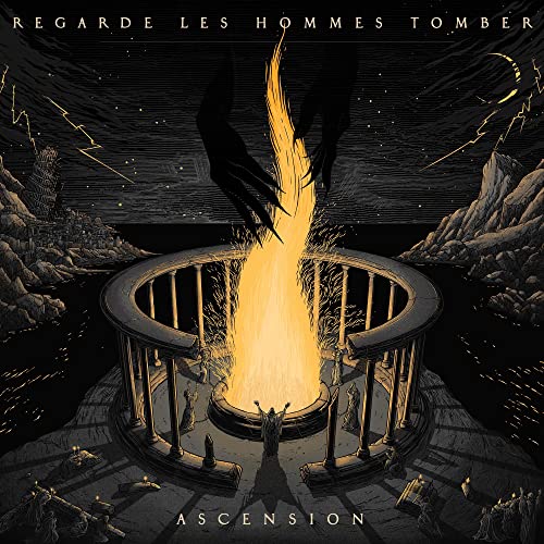 CD cover: fiery ritual scene with a circular stone structure and figures.