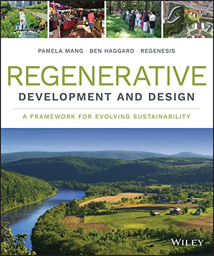 Book cover with landscape photo, title “Regenerative Development and Design.”
