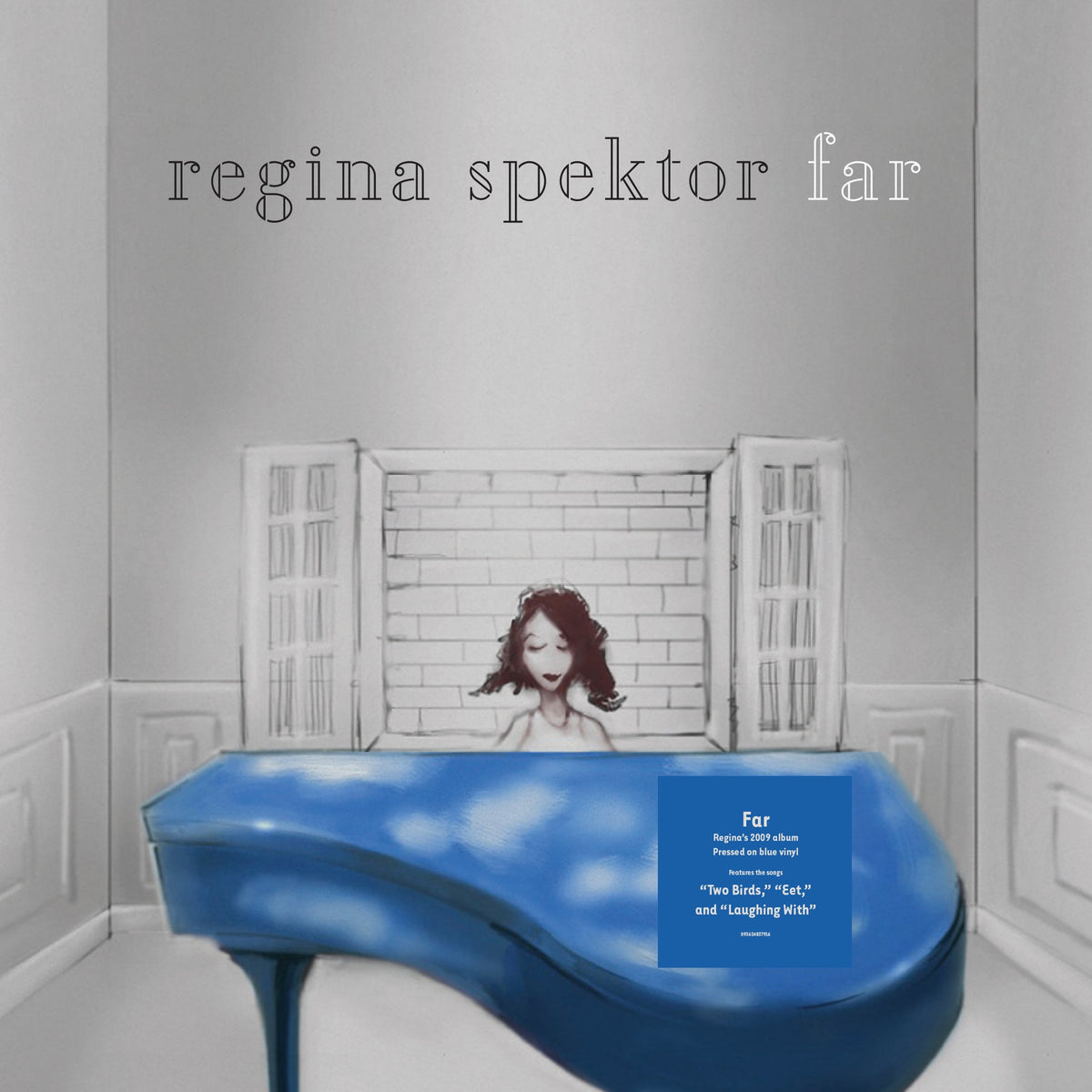 Regina Spektor’s “Far” vinyl album cover with a woman in a bathtub illustration.