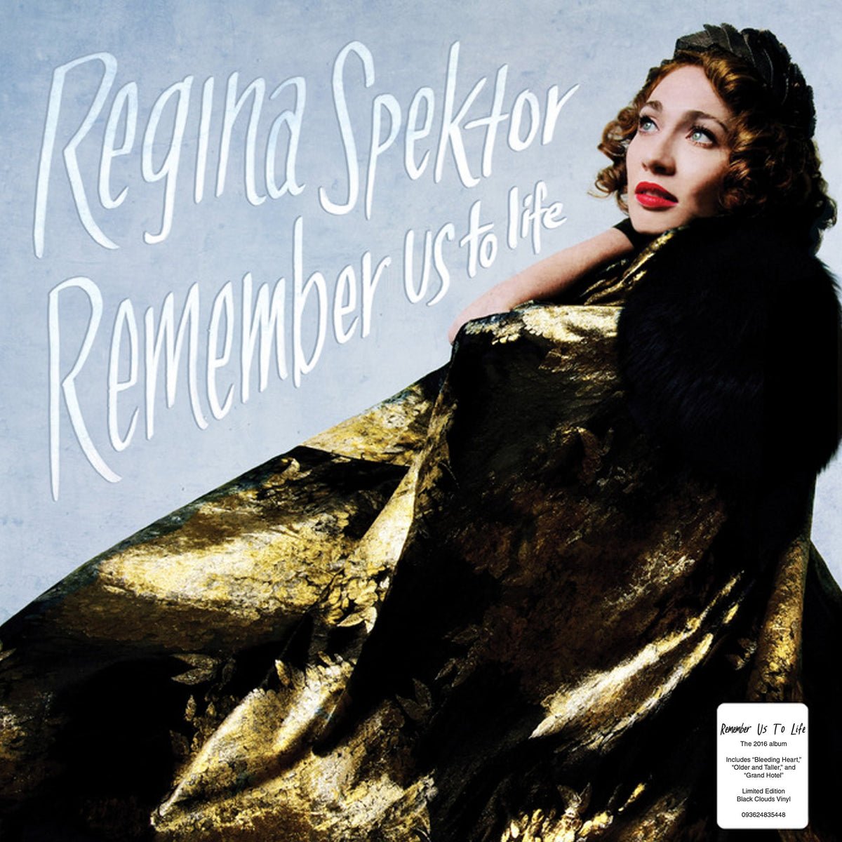 Regina Spektor album cover, “Remember Us To Life,” with artist portrait.