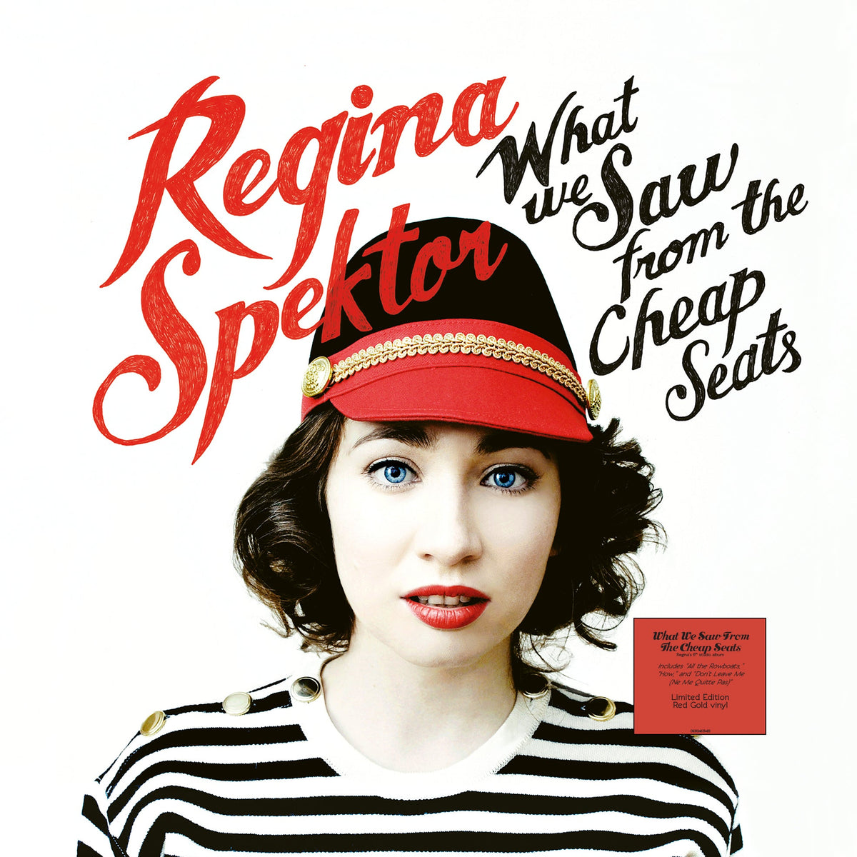 Regina Spektor album cover: portrait of a woman in a red hat.