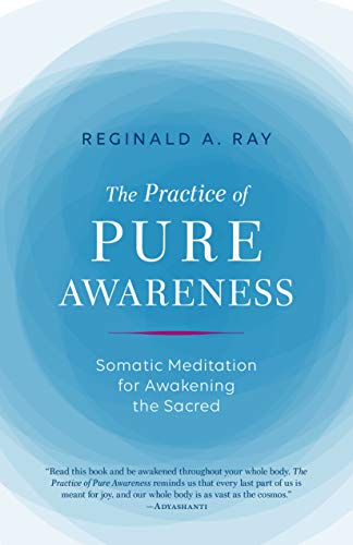 Book cover: “The Practice of Pure Awareness” with blue and white swirling design.