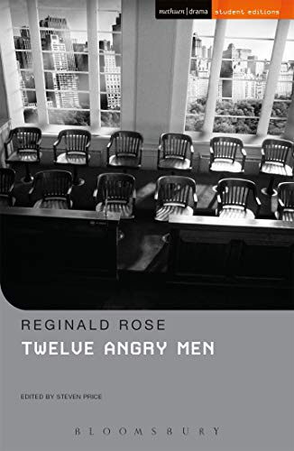 Book cover for "Twelve Angry Men" depicting a courtroom and text.